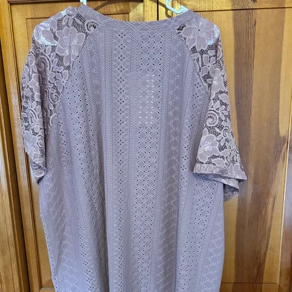 BloomChic Dusty Pink Women's Short Sleeve Lace Top Size 26 New - Picture 4 of 7